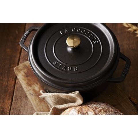 Garnek żeliwny okrągły Staub - 3.8 ltr, Czarny