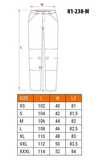 Spodnie robocze HD Slim, pasek, rozmiar M