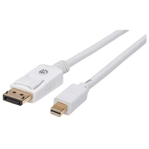 Manhattan Kabel monitorowy Mini DisplayPort/DisplayPort, M/M, biały, 2m