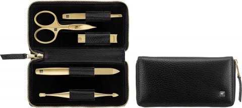 Zestaw do manicure ZWILLING Twinox Gold Edition 97748-004-0 - czarne skórzane etui 5 elementów - czarny