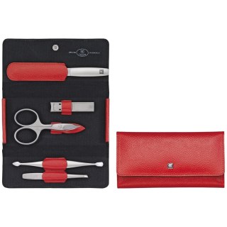 Zestaw podróżny do manicure ZWILLING 97092-002-0 Twinox - czerwone, skórzane etui, 5 elementów