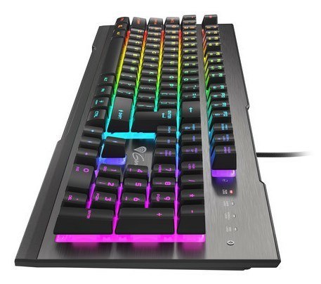 GENESIS Rhod 500 RGB klawiatura Gaming USB QWERTY Portugalski Czarny, Srebrny