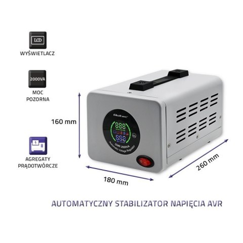 QOLTEC STABILIZATOR NAPIĘCIA AUTOMATYCZNY AVR PRO 2000VA 3%