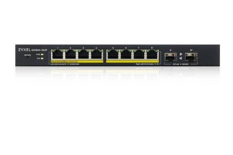 Przełącznik GS1900-10HP v2 8port L2 PoE 70W 2xSFP 802.3at Switch Smart