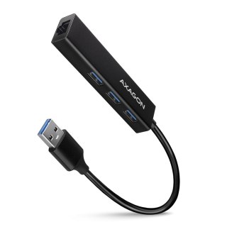 AXAGON HMA-GL3A Hub wieloportowy, USB 3.0 Typ-A, Gbit-LAN, 3x USB-A, microSD