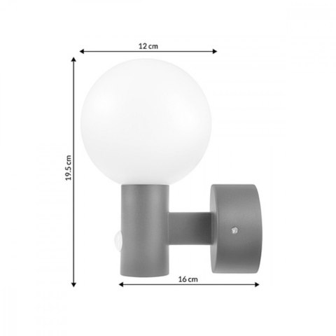 Lampa LED z czujnikiem ruchu MCE515 15W Szara