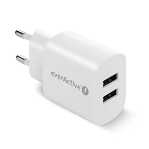 Ładowarka sieciowa 230V EVERACTIVE SC-220 2xUSB-A 12W 2,4A biała