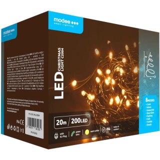 Lampki choinkowe 20m MODEE ciepła barwa 200 led 230V ML-C2004