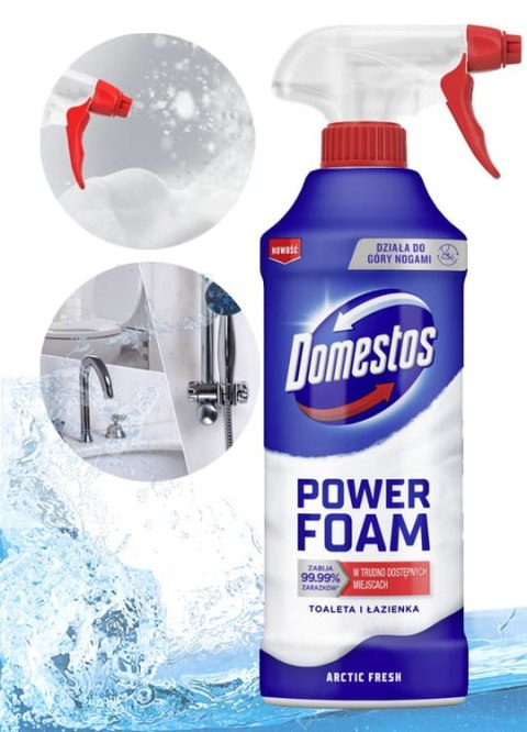 Domestos Power Foam Piana Do Mycia Toalety i Łazienki Arctic Fresh 435ml