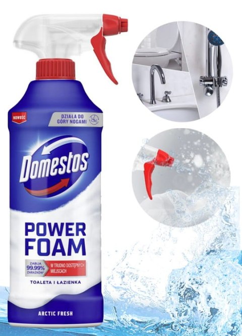 Domestos Power Foam Piana Do Mycia Toalety i Łazienki Arctic Fresh 435ml