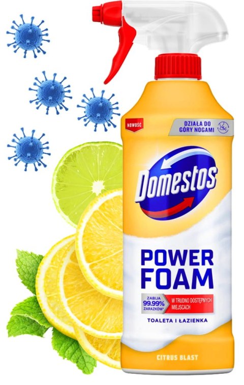 Domestos Power Foam Piana Do Mycia Toalety i Łazienki Citrus Blast 435ml