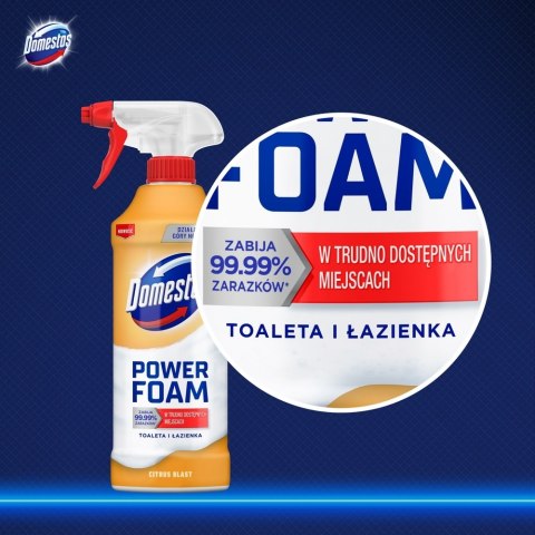 Domestos Power Foam Piana Do Mycia Toalety i Łazienki Citrus Blast 435ml