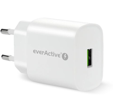 Ładowarka sieciowa 230V EVERACTIVE SC-250Q 1xUSB-A 18W biała