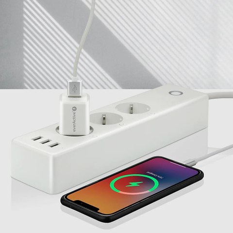 Ładowarka sieciowa 230V EVERACTIVE SC-330Q 1xUSB-A + 1xUSB-C 20W biała