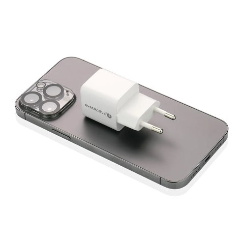 Ładowarka sieciowa 230V EVERACTIVE SC-330Q 1xUSB-A + 1xUSB-C 20W biała