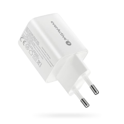 Ładowarka sieciowa 230V EVERACTIVE SC-450Q 1xUSB-A + 1xUSB-C 45W biała