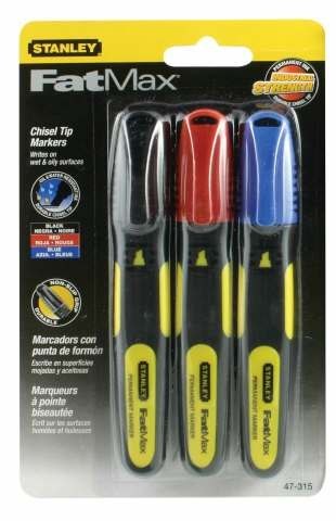 MARKER KOLOR CHISEL TIP (3szt.) FATMAX XTREME STANLEY