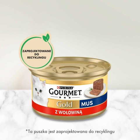 PURINA Gourmet Gold Mus z wołowiną - mokra karma dla kota - 85 g