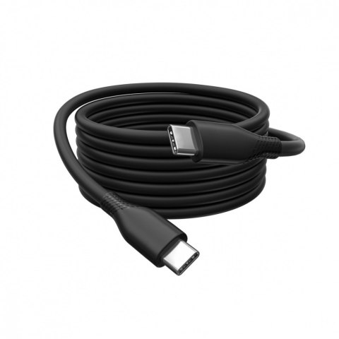 Kabel połączeniowy silikonowy USB-C - USB-C, USB 3.2 Gen2 10G 4K 100W, 0,5m Czarny