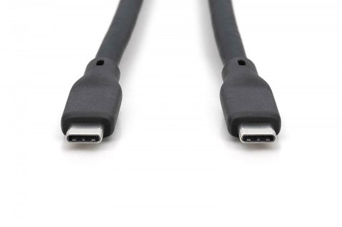 Kabel połączeniowy silikonowy USB-C - USB-C, USB 3.2 Gen2 10G 4K 100W, 1m Czarny