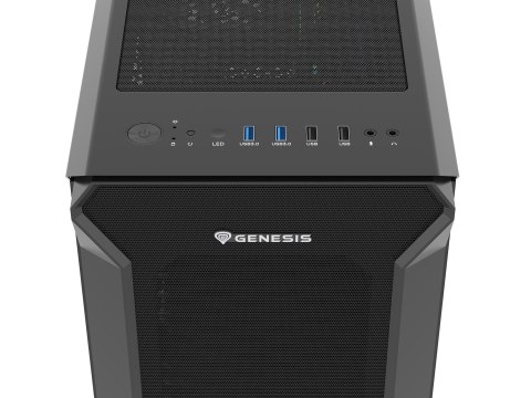 OBUDOWA GENESIS IRID 505 V2 MIDI TOWER Z OKNEM CZARNA