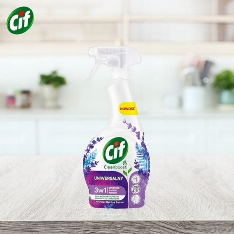 CIF Cleanboost Uniwersalny 3w1 Spray Czyszczacy Lawenda i Błekitna Paproć 500ml