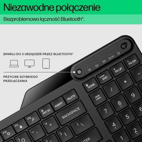 Klawiatura HP 460 Multi-Device Bluetooth Keyboard bezprzewodowa czarna 7N7B8AA