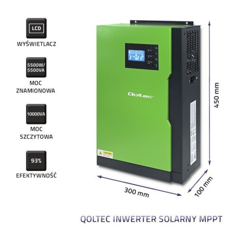 QOLTEC INWERTER SOLARNY HYBRYDOWY OFF-GRID 5,5KW | 100A | 48V | MPPT | SNUS