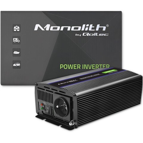 Qoltec Przetwornica napięcia Monolith 2000 MS Wave | 12V na 230V | 1000/2000W | USB