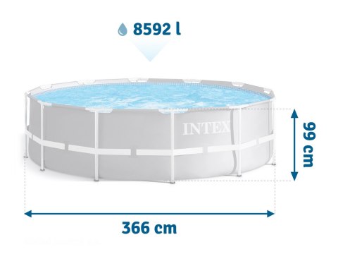 Basen ogrodowy stelażowy 366x99 zestaw zestaw 4w1 INTEX 26716