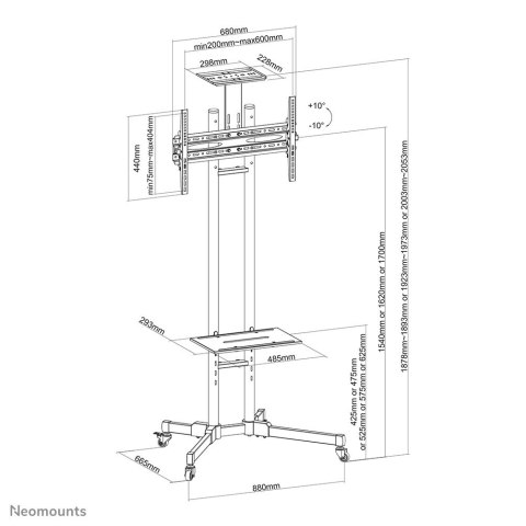 ZESTAW TV FLOOR STAND BLACK 32-55" PLASMA-M1700E NEWSTAR