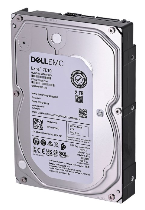 Dell 2TB 7.2K RPM SATA 6Gbps 512n 3.5in Cabled Hard Drive for PE T150