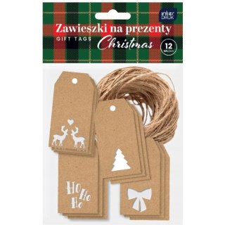 Zawieszki na prezenty kraft wycięcie CHRISTMAS INTERDRUK