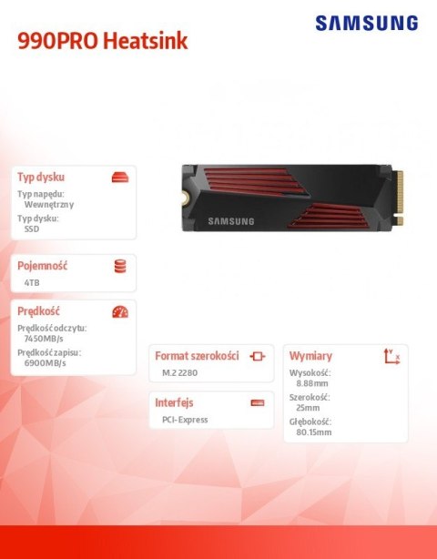 Dysk SSD 990PRO Heatsink NVMe 4TB MZ-V9P4T0CW