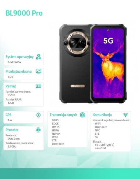 Smartfon BL9000 Pro 12/512GB 8800 mAh 5G DualSIM złoty