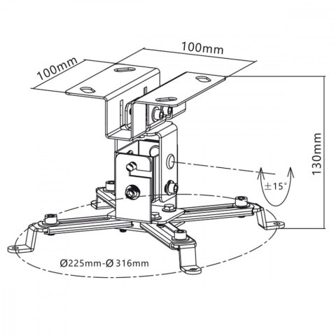 MC-582 sufitowy uchwyt do projektora 12cm 20kg