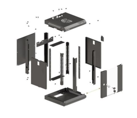 Szafa instalacyjna rack wisząca 10 cali 4U 300x300 czarna