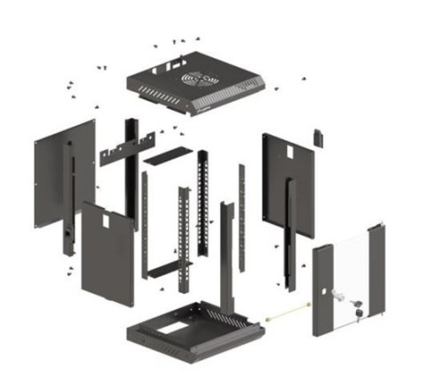 Szafa instalacyjna rack wisząca 10 cali 9U 300x300 czarna