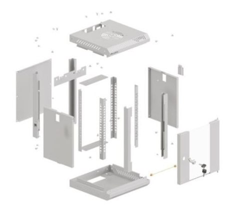 Szafa instalacyjna rack wisząca 10 cali 9U 300x300 szara