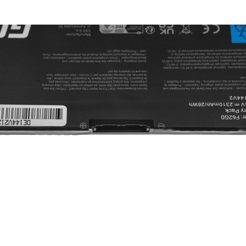 Bateria F62G0 11,4V 2310mAh do Dell Inspiron 13 7380, Vostro 5370