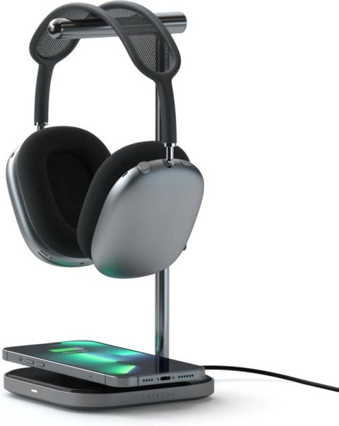 Satechi Headphone Stand 2in1 - podstawka do AirPods Max oraz ładowarka bezprzewodowa (space gray)