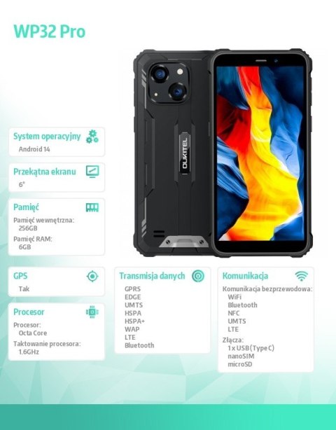 Smartfon WP32 Pro 6" 6/256GB 6300 mAh DualSIM Zielony