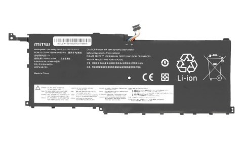 Bateria 00HW028 01AV439 do Lenovo X1 Carbon 20FB 3290 mAh (50 Wh) 15.2V