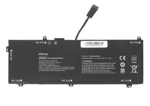 Bateria ZO04XL do HP ZBook Studio G3 G4 3400 mAh (52 Wh) 15.2V