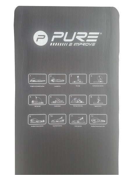 Mata fitness do ćwiczeń Pure2Improve P2I NBR 183x58x1cm czarna