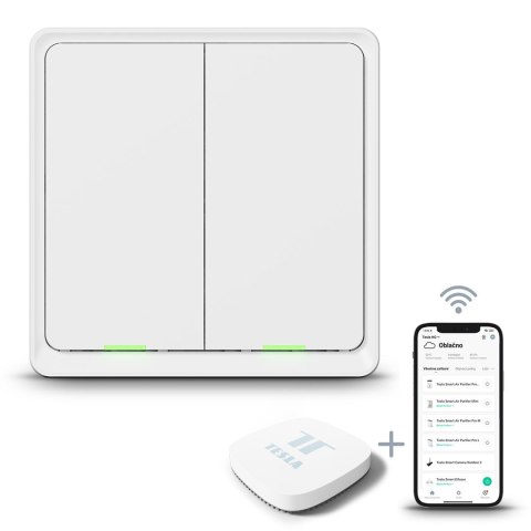 Włącznik podwójny TESLA TSL-SWI-ZIGBEE2 Smart Switch Dual ZigBee