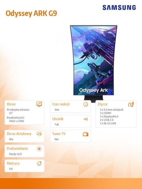 Monitor gamingowy Odyssey ARK G9 55 cali LS55CG970NUXDU