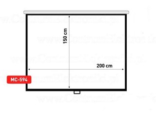 Ekran Maclean MC-594 (sufitowy, ścienny; rozwijane ręcznie; 200 x 150 cm; 4:3; 100,0")