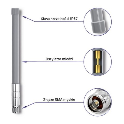 QOLTEC ANTENA LORA | 10DBI | ZEWNĘTRZNA