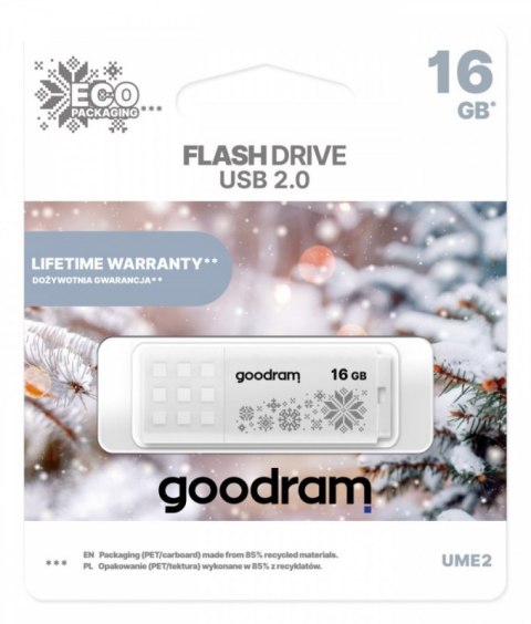 Pendrive GOODRAM UME2 16 GB WINTER (16 GB /USB 2.0 /Biały z wzorem )